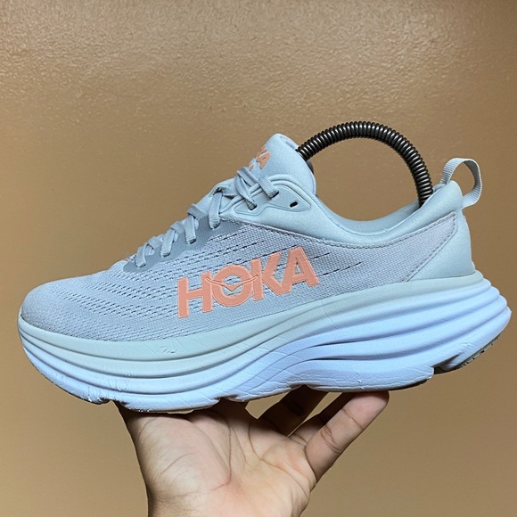 Hoka Bondi 8 Women's Running Sneakers “Harbor Mist Lunar Rock” Size 8.5 - Picture 6 of 17